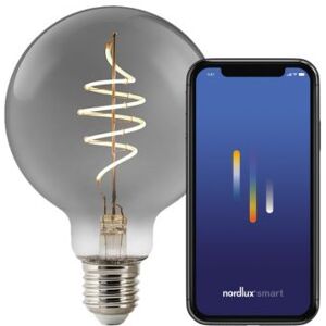 Nordlux Smart E27 - G95 - 1800 Kelvin - 100 Lumen - Pære - Røgfarvet