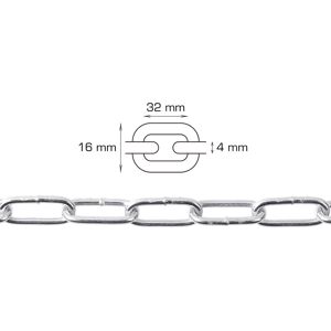 Home>it Home-it Svejst langleddet kæde 4 mm x 2 meter