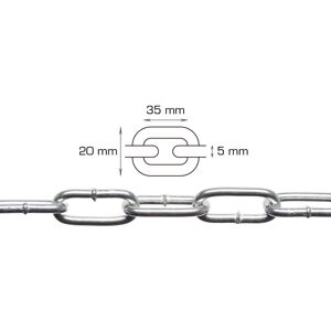 Home>it Home-it Svejst langleddet kæde 5 mm x 2 meter