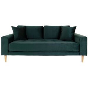 Homeshop Sofa i mørkegrønt velour med to puder HN1006 - 1301435