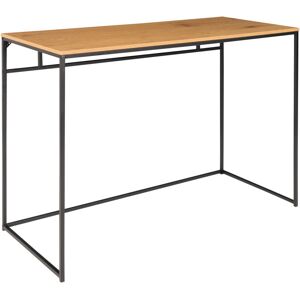 Homeshop Skrivebord med sort ramme og egetræslook bordplade 100x45x75 cm - 2402055