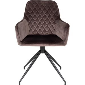 Homeshop Spisebords drejestol i mushroom velour med sorte ben HN1208 - 1001168