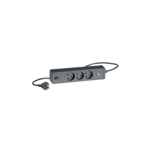 Lauritz Knudsen LK Designstikdåse M/afb.&2 Usb,1,5 Ledning Hvid - 210A66151L