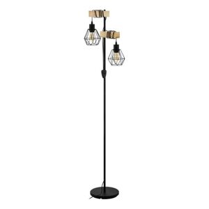 EGLO Townshend Gulv 2l Sort/træ - Gulvlampe - 43137