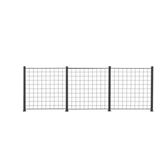 NSH Nordic A/S 3 fag espalie sort 100x100 cm inkl. 4 alu stolper 108 cm - 116-092