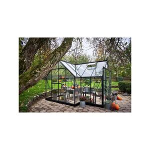 Halls Drivhus Garden Room sort m/3 mm hærdet glas - F09891