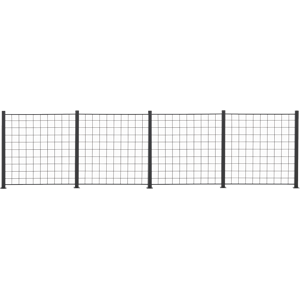 NSH Nordic A/S 4 fag espalie sort 100x100 cm inkl. 5 alu stolper 108 cm - 116-093