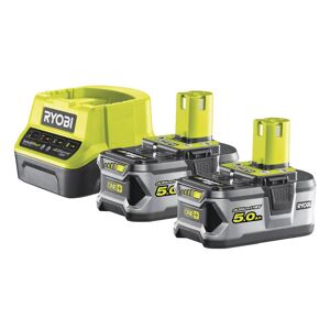 Ryobi Batterisæt - lader + 2x5,0ah batteri - RC18120-250