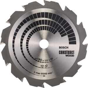 Bosch Rundsavsklinge Construct 12t Ø190x2,6x20/16mm - 2608641201