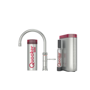 Quooker Classic Fusion Round Sæt M3l Rustfri Stål Inkl. Pro3 & Cube Beholder