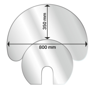 Aduro A/S Aduro Gulvplade, glas, halvmåne, til Aduro 1- & 9-serien, 30 cm  Sort/grå - 0,6x79x77