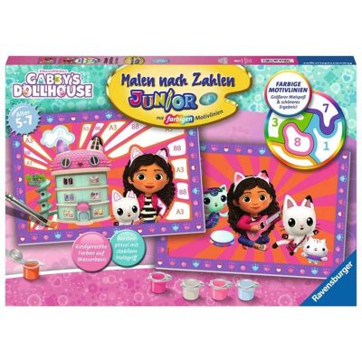 Ravensburger Maleri efter tal Junior - DreamWorks Gabby''s Dollhouse, Maling Ravensburger Maleri efter tal Junior - DreamWorks Gabby''s Dollhouse, Maling