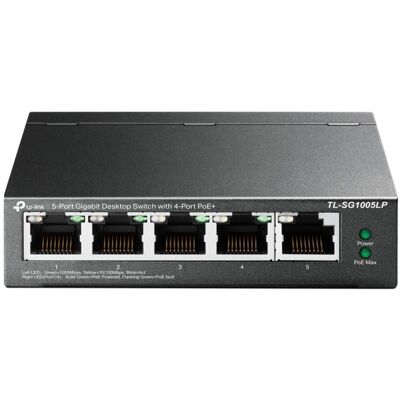 TP-Link TL-SG1005LP netværksswitch Ikke administreret Gigabit Ethernet (10/100/1000) Strøm over Ethernet (PoE) Sort TP-Link TL-SG1005LP netværksswitch Ikke administreret Gigabit Ethernet (10/100/1000) Strøm over Ethernet (PoE) Sort