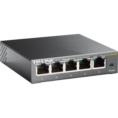 TP-Link TL-SG105E netværksswitch Administreret L2 Gigabit Ethernet (10/100/1000) Sort TP-Link TL-SG105E netværksswitch Administreret L2 Gigabit Ethernet (10/100/1000) Sort