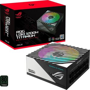 Asus ROG -LOKI-1200T-SFX-L-GAMING enhed til strømforsyning 1200 W 20+4 pin ATX Sort, Sølv, PC strømforsyning Asus ROG -LOKI-1200T-SFX-L-GAMING enhed til strømforsyning 1200 W 20+4 pin ATX Sort, Sølv, PC strømforsyning