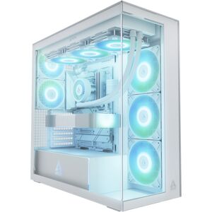 Arctic Xtender White (Clear Glass) Midi Tower Hvid, Towerkabinet Arctic Xtender White (Clear Glass) Midi Tower Hvid, Towerkabinet