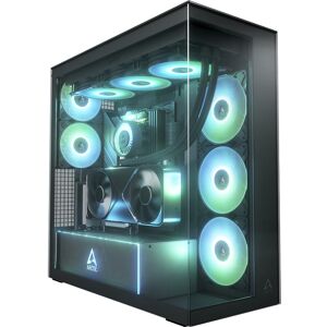 Arctic Xtender VG Black (Mirror Glass) Midi Tower Sort, Towerkabinet Arctic Xtender VG Black (Mirror Glass) Midi Tower Sort, Towerkabinet
