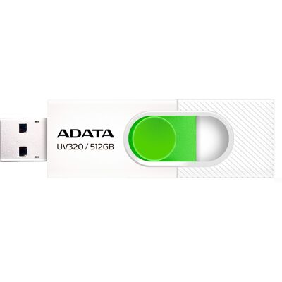 ADATA UV320 USB-nøgle 512 GB USB Type-A 3.2 Gen 1 (3.1 Gen 1) Grøn, Hvid, USB-stik ADATA UV320 USB-nøgle 512 GB USB Type-A 3.2 Gen 1 (3.1 Gen 1) Grøn, Hvid, USB-stik
