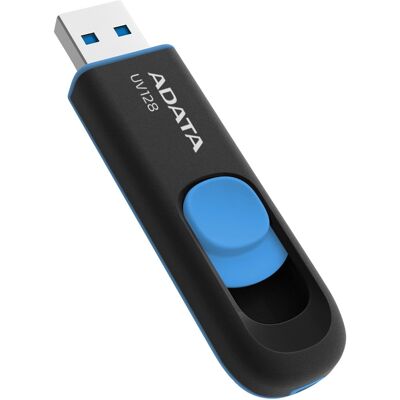 ADATA UV128 USB-nøgle 256 GB USB Type-A 3.2 Gen 1 (3.1 Gen 1) Sort, Blå, USB-stik ADATA UV128 USB-nøgle 256 GB USB Type-A 3.2 Gen 1 (3.1 Gen 1) Sort, Blå, USB-stik