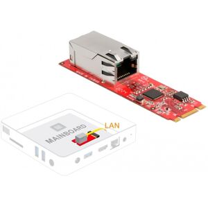 Delock Konverter M.2 Key B+M stik til 1 x RJ45 2,5 Gigabit LAN-port vandret, Netværkskort Delock Konverter M.2 Key B+M stik til 1 x RJ45 2,5 Gigabit LAN-port vandret, Netværkskort