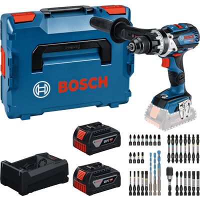 Bosch Værktøjssæt batteridrevet slagboremaskine 18 volt 110 Nm med 2 batterier 5,0 Ah og bitsæt i L-BOXX Bosch Værktøjssæt batteridrevet slagboremaskine 18 volt 110 Nm med 2 batterier 5,0 Ah og bitsæt i L-BOXX