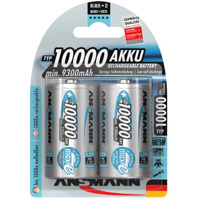Ansmann 10000 mAh - Mono / D / HR20 Nikkel-Metalhydrid (NiMH), Batteri Ansmann 10000 mAh - Mono / D / HR20 Nikkel-Metalhydrid (NiMH), Batteri