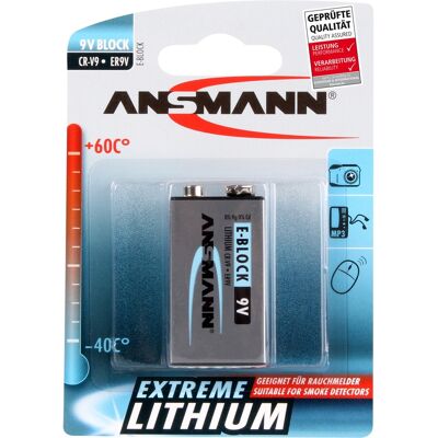 Ansmann 9V E-Block Engangsbatteri Lithium Ansmann 9V E-Block Engangsbatteri Lithium