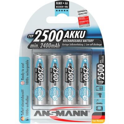 Ansmann 2500mAh AA maxE plus Nikkel-Metalhydrid (NiMH), Batteri Ansmann 2500mAh AA maxE plus Nikkel-Metalhydrid (NiMH), Batteri