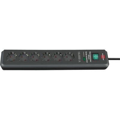Brennenstuhl 1159540366 stikdåse 2 m 6 AC stikkontakt(er) Sort, Strømskinne Brennenstuhl 1159540366 stikdåse 2 m 6 AC stikkontakt(er) Sort, Strømskinne