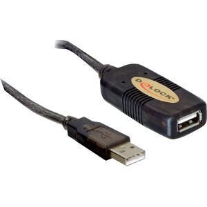 Delock Cable USB 2.0, 5m USB-kabel Sort, Forlængerledning Delock Cable USB 2.0, 5m USB-kabel Sort, Forlængerledning