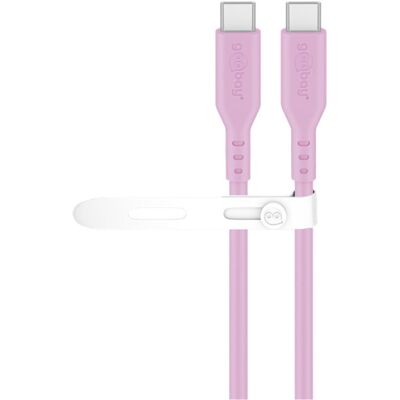 Goobay USB 2.0 silikonekabel pink, USB-C stik > USB-C stik Goobay USB 2.0 silikonekabel pink, USB-C stik > USB-C stik