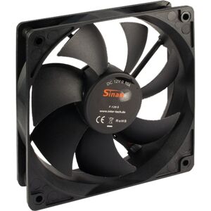 Inter-Tech F-120-S Computerkabinet Ventilator 12 cm Sort, Sag fan