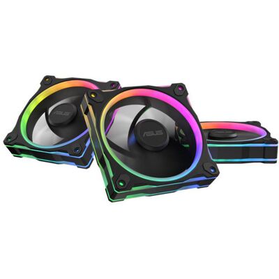 Asus Prime MR120 Fan ARGB Black 3in1 Computerkabinet Ventilator 12 cm Sort, Sag fan Asus Prime MR120 Fan ARGB Black 3in1 Computerkabinet Ventilator 12 cm Sort, Sag fan