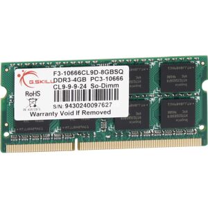 G.Skill F3-10666CL9S-4GBSQ hukommelsesmodul 4 GB 1 x 4 GB DDR3 1333 Mhz
