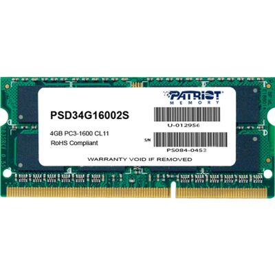 Patriot 4GB PC3-12800 hukommelsesmodul 1 x 4 GB DDR3 1600 Mhz Patriot 4GB PC3-12800 hukommelsesmodul 1 x 4 GB DDR3 1600 Mhz