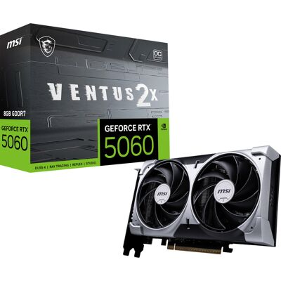 MSI GeForce RTX 5060 8G VENTUS 2X OC NVIDIA 8 GB GDDR7, Grafikkort MSI GeForce RTX 5060 8G VENTUS 2X OC NVIDIA 8 GB GDDR7, Grafikkort