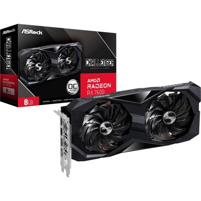 ASRock Radeon RX 7600 Challenger 8GB OC, Grafikkort ASRock Radeon RX 7600 Challenger 8GB OC, Grafikkort