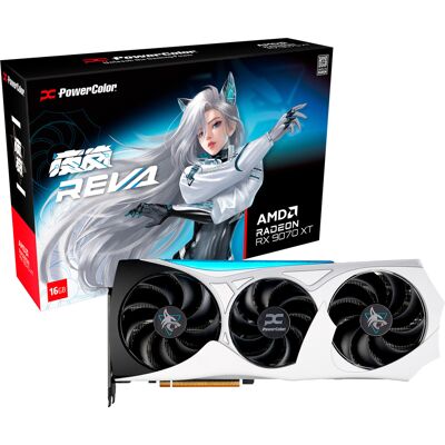 PowerColor RX 9070 XT Hellhound REVA 16GB OC, Grafikkort PowerColor RX 9070 XT Hellhound REVA 16GB OC, Grafikkort