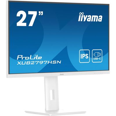 IIYAMA ProLite XUB2797HSN-W2 computerskærm 68,6 cm (27") 1920 x 1080 pixel Fuld HD LED Hvid, LED-skærm IIYAMA ProLite XUB2797HSN-W2 computerskærm 68,6 cm (27") 1920 x 1080 pixel Fuld HD LED Hvid, LED-skærm