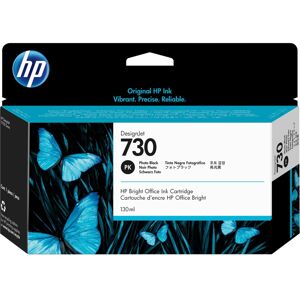 HP 730 130-ml Photo Black DesignJet Ink Cartridge, Blæk