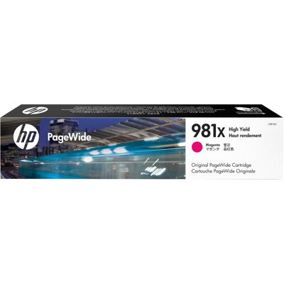 HP Original 981X PageWide-patron med høj kapacitet, magenta, Blæk HP Original 981X PageWide-patron med høj kapacitet, magenta, Blæk