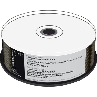 MediaRange 50GB, BD-R DL, 25 pack 25 stk, Blu-ray-diske MediaRange 50GB, BD-R DL, 25 pack 25 stk, Blu-ray-diske