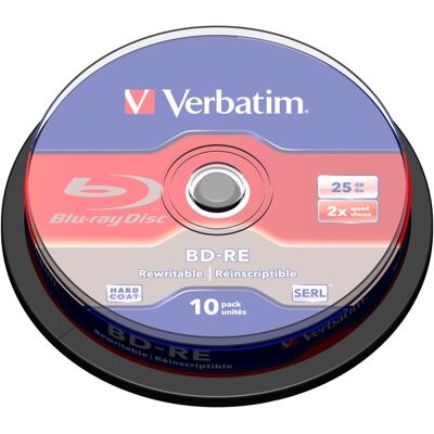 Verbatim BD-RE SL 25GB 2x 10 Pack Spindle 10 stk, Blu-ray-diske Verbatim BD-RE SL 25GB 2x 10 Pack Spindle 10 stk, Blu-ray-diske