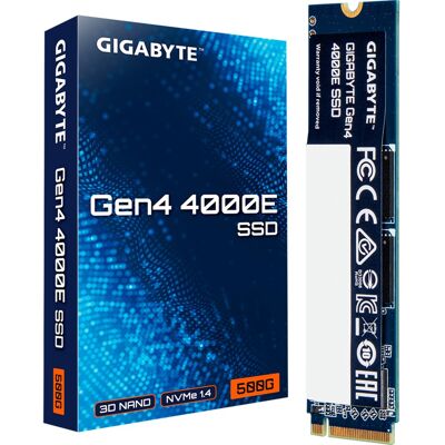 Gigabyte Gen4 4000E 500 GB M.2 PCI Express 4.0 NVMe 3D NAND, Solid state-drev Gigabyte Gen4 4000E 500 GB M.2 PCI Express 4.0 NVMe 3D NAND, Solid state-drev