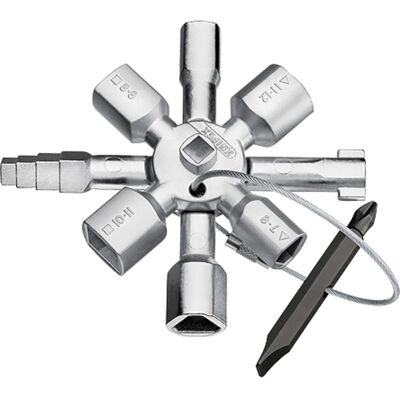 Knipex 00 11 01 nøgle til hjælpe- & kontrolskab, Topnøgle Knipex 00 11 01 nøgle til hjælpe- & kontrolskab, Topnøgle