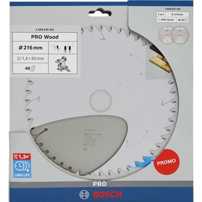 Bosch PRO Wood Rundsavklinge 216 mm Bosch PRO Wood Rundsavklinge 216 mm