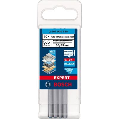 Bosch Boremaskine MultiConstruction CYL-9 EXPERT, Ø 5,5mm, 10 stk Bosch Boremaskine MultiConstruction CYL-9 EXPERT, Ø 5,5mm, 10 stk