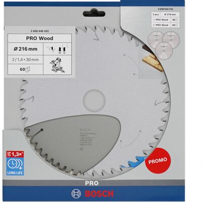 Bosch PRO Wood Rundsavklinge 216 mm Bosch PRO Wood Rundsavklinge 216 mm