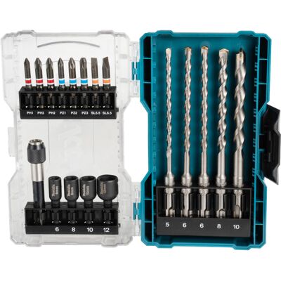 Makita Bore- og bitsæt SDS Plus, 18 dele, Boremaskine & bit sæt Makita Bore- og bitsæt SDS Plus, 18 dele, Boremaskine & bit sæt