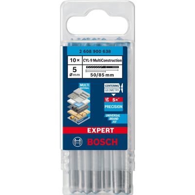 Bosch Boremaskine MultiConstruction CYL-9 EXPERT, Ø 5mm, 10 stk. Bosch Boremaskine MultiConstruction CYL-9 EXPERT, Ø 5mm, 10 stk.